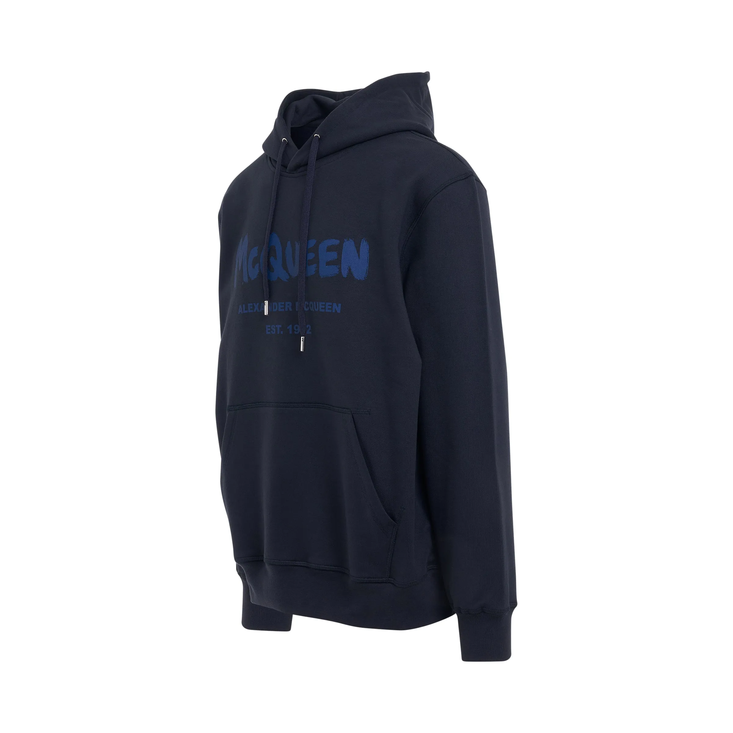 Graffiti Print Hoodie in Navy/Cobalt sold by MARAIS product image thumbnail 2