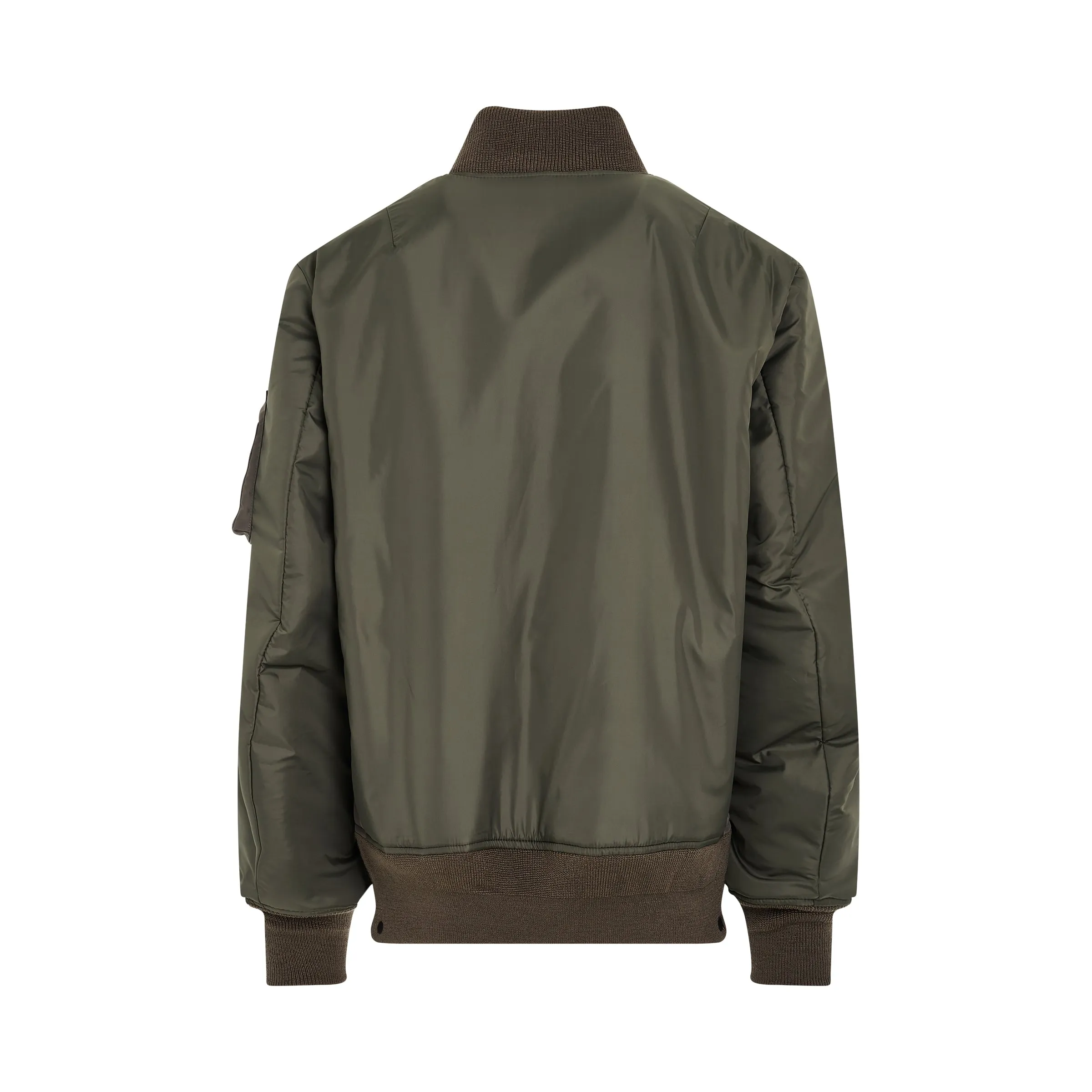 Men Nylon Twill Blouson in Khaki sold by MARAIS product image thumbnail 4