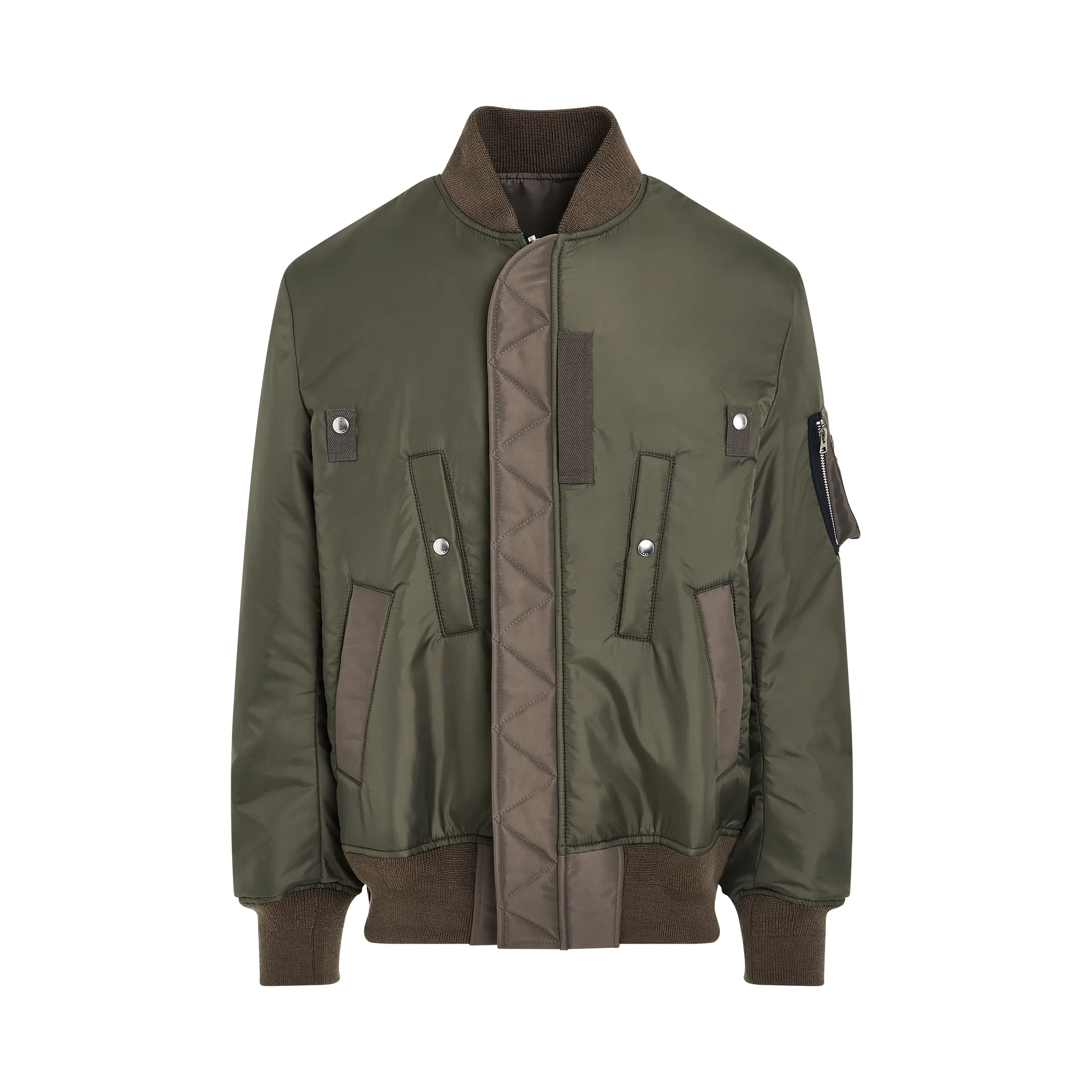 Men Nylon Twill Blouson in Khaki sold by MARAIS
