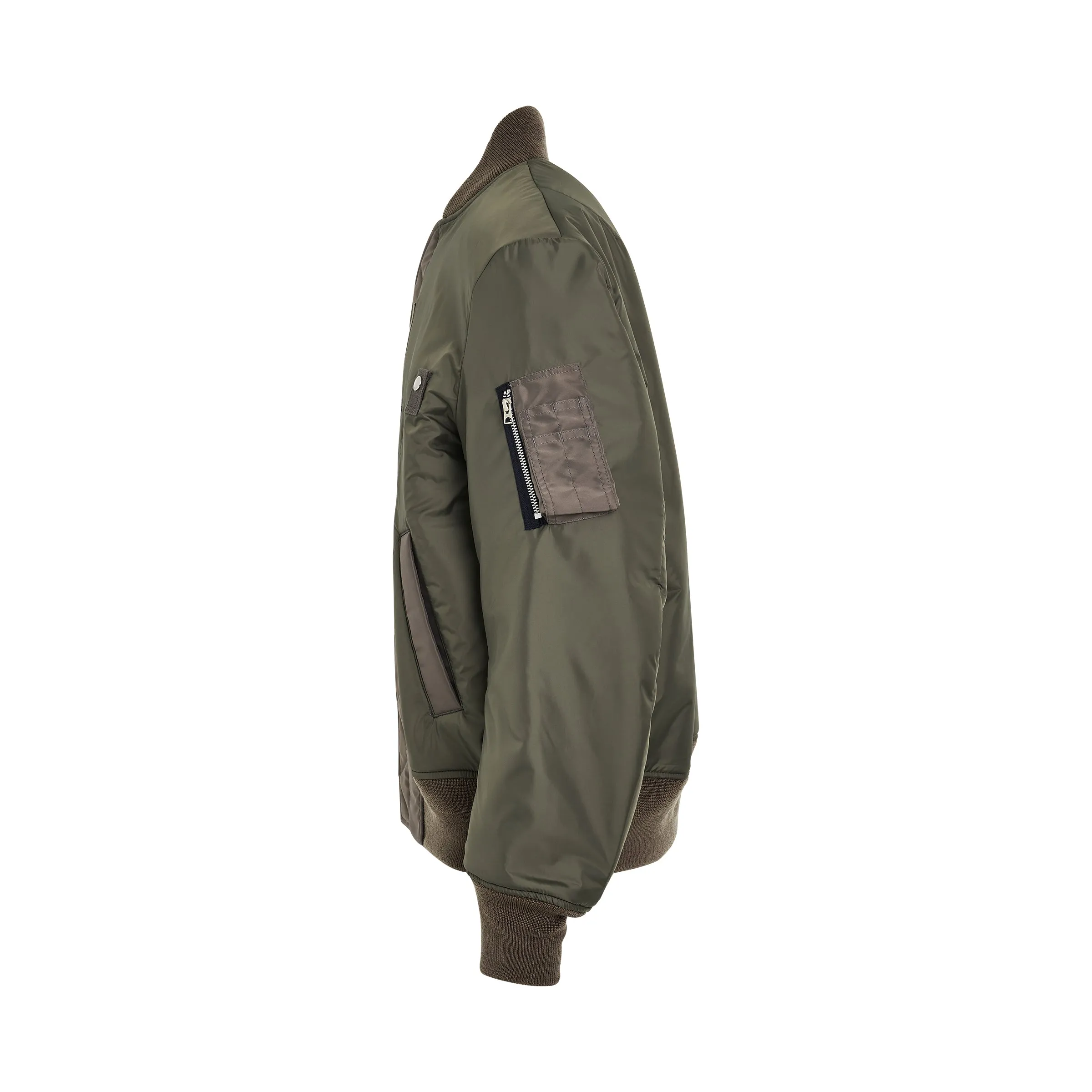 Men Nylon Twill Blouson in Khaki sold by MARAIS product image thumbnail 3