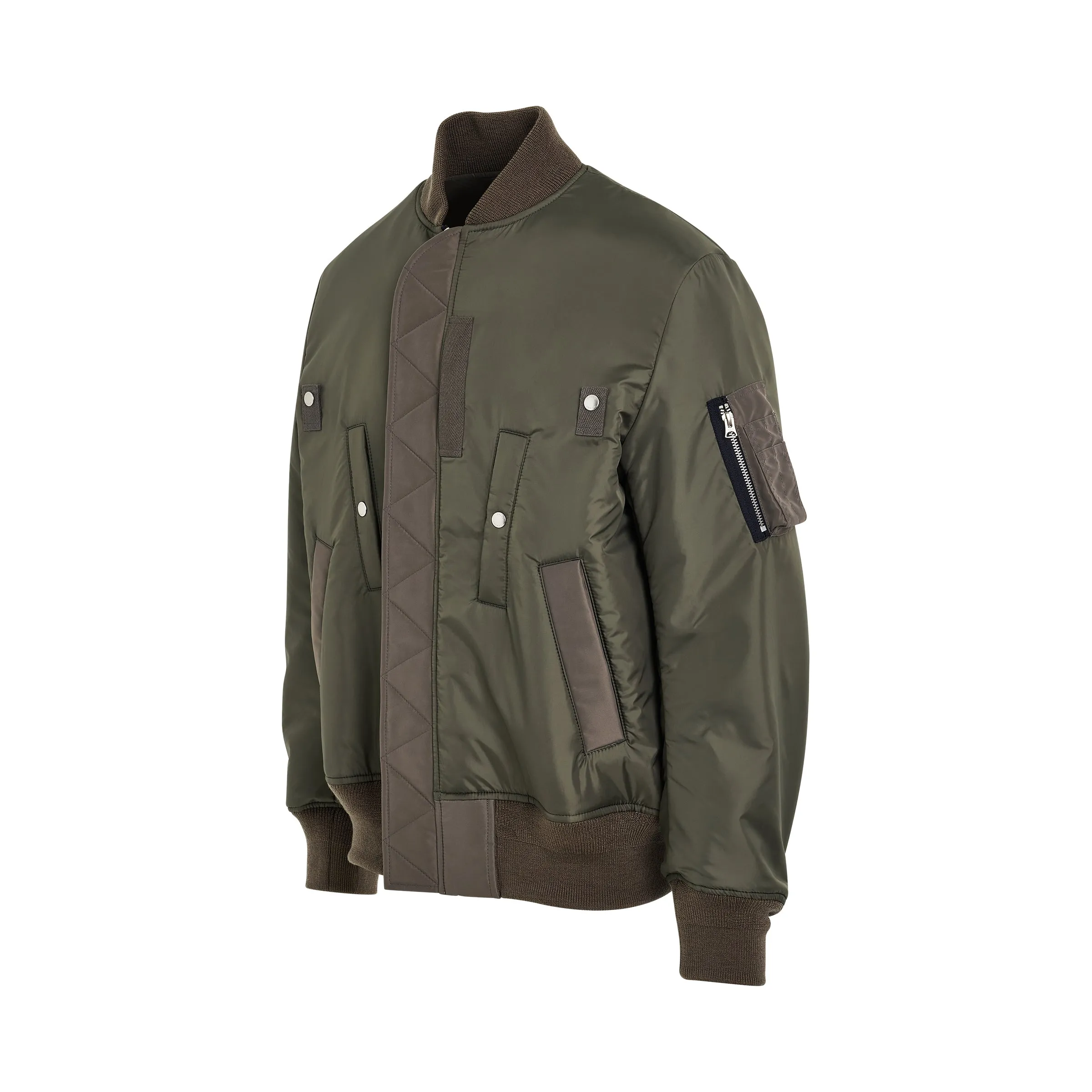 Men Nylon Twill Blouson in Khaki sold by MARAIS product image thumbnail 2