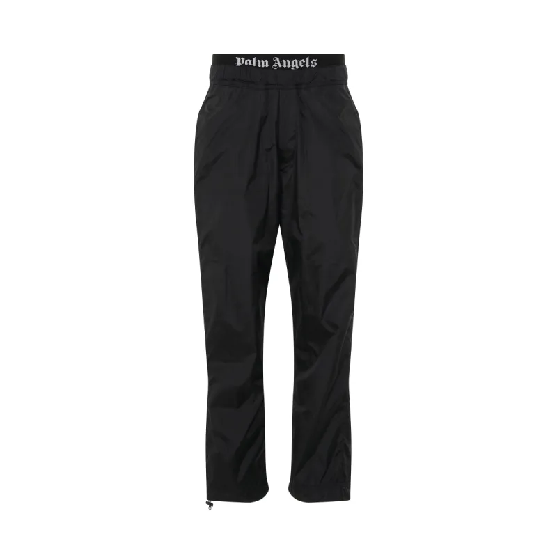 PA Logo Afterlogo Pants in Black/White sold by MARAIS