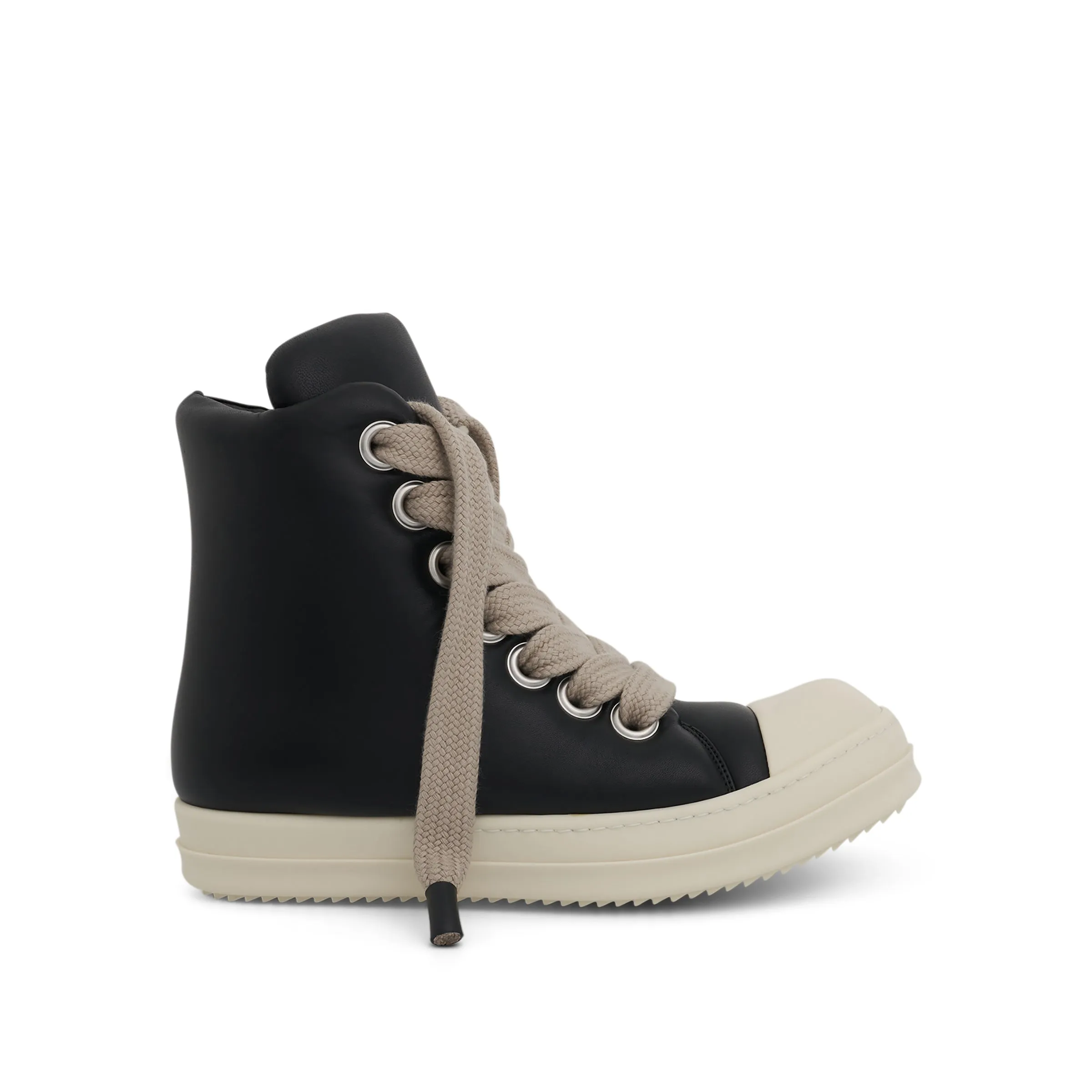 Jumbo Lace Padded Sneakers in Black/Milk sold by MARAIS