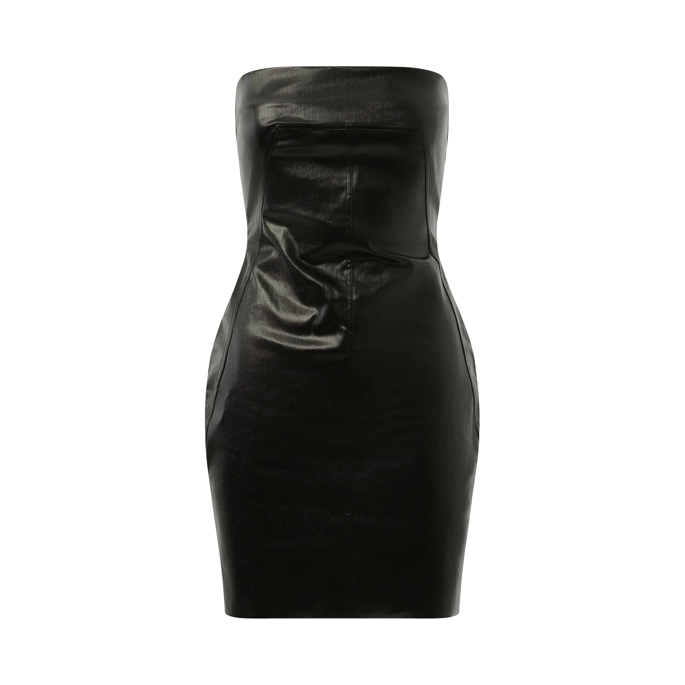 Coated Denim Bustier Mini Dress in Black sold by MARAIS product image thumbnail 2