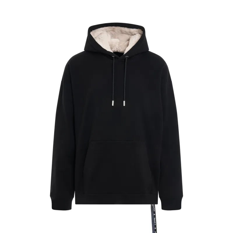 Sherpa Lined Hoodie in Black/Grey sold by MARAIS