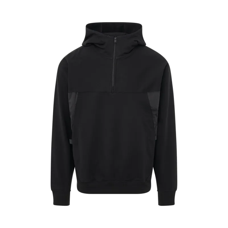 Stretch Terry Zip Hoodie in Black sold by MARAIS