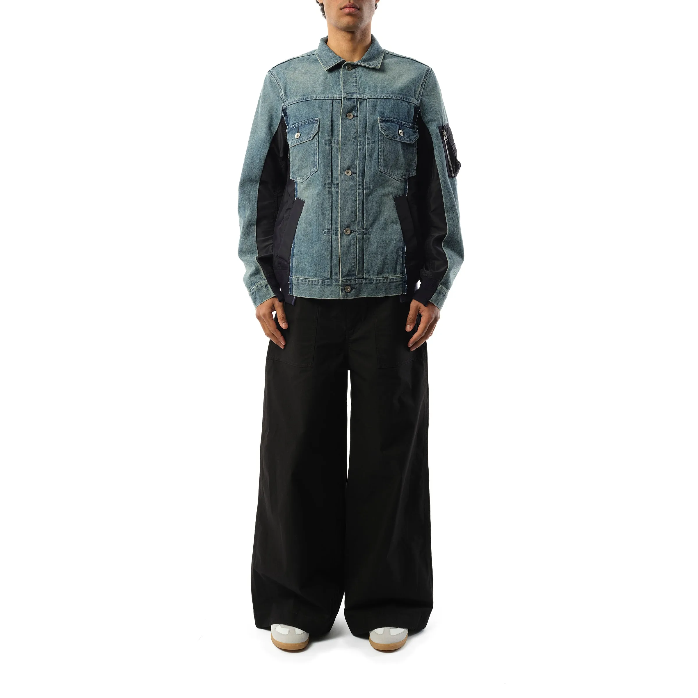 Denim Nylon Twill Jacket in Light Blue sold by MARAIS product image thumbnail 4