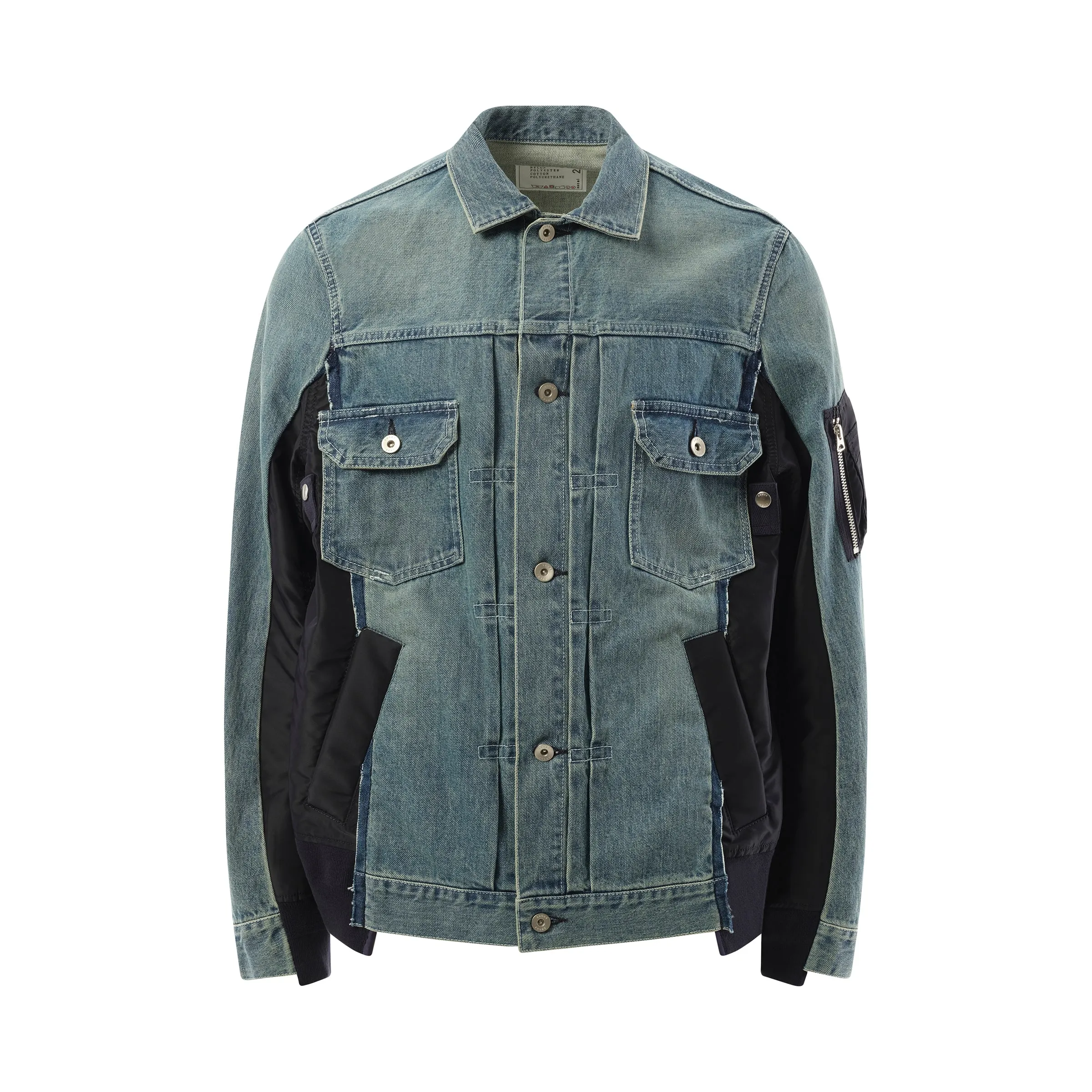 Denim Nylon Twill Jacket in Light Blue sold by MARAIS product image thumbnail 2