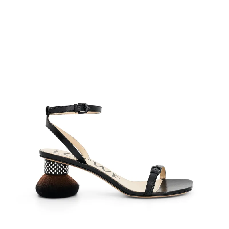 Petal Brush Heel Sandal in Black made by Loewe