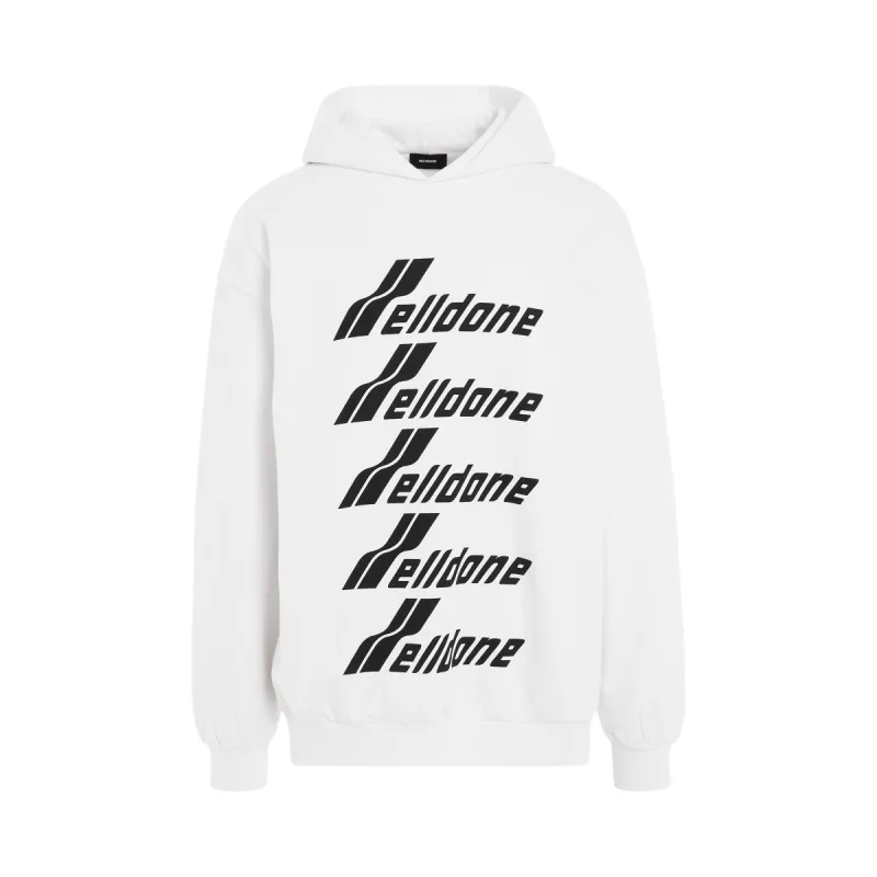 Multiple Front Logo Hoodie in White sold by MARAIS