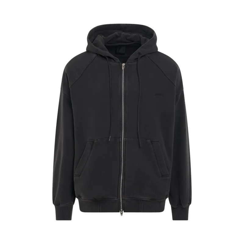 Garment Dyed Zip-Up Hoodie in Grey sold by MARAIS