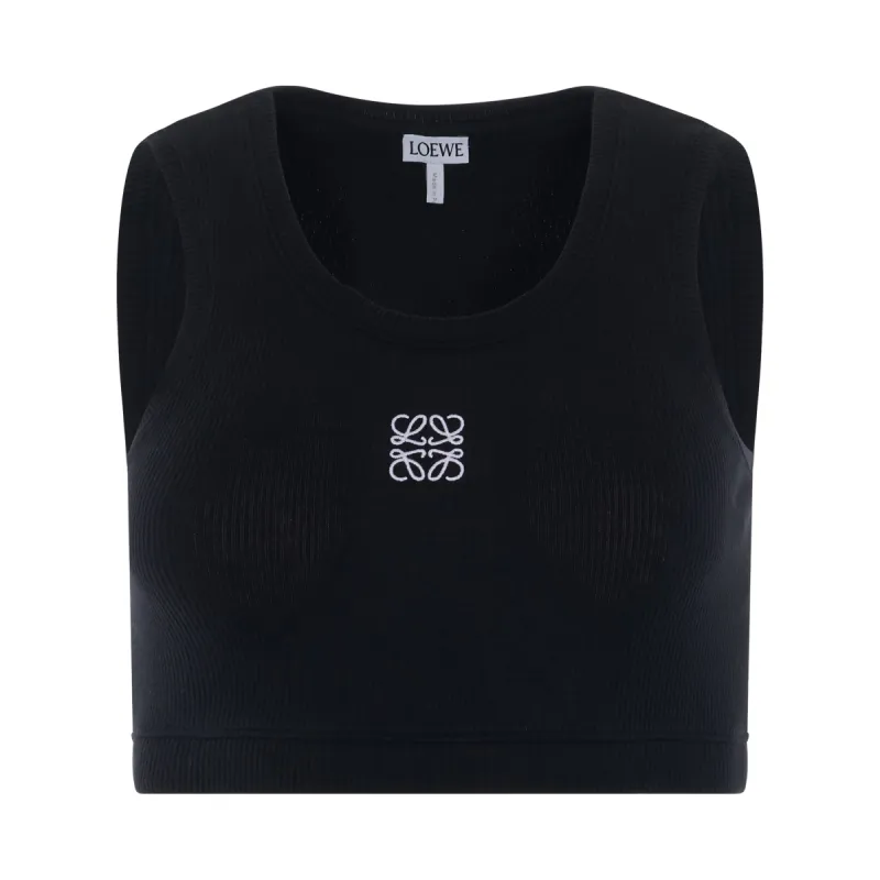 Cropped Anagram Tank Top in Black/White sold by MARAIS