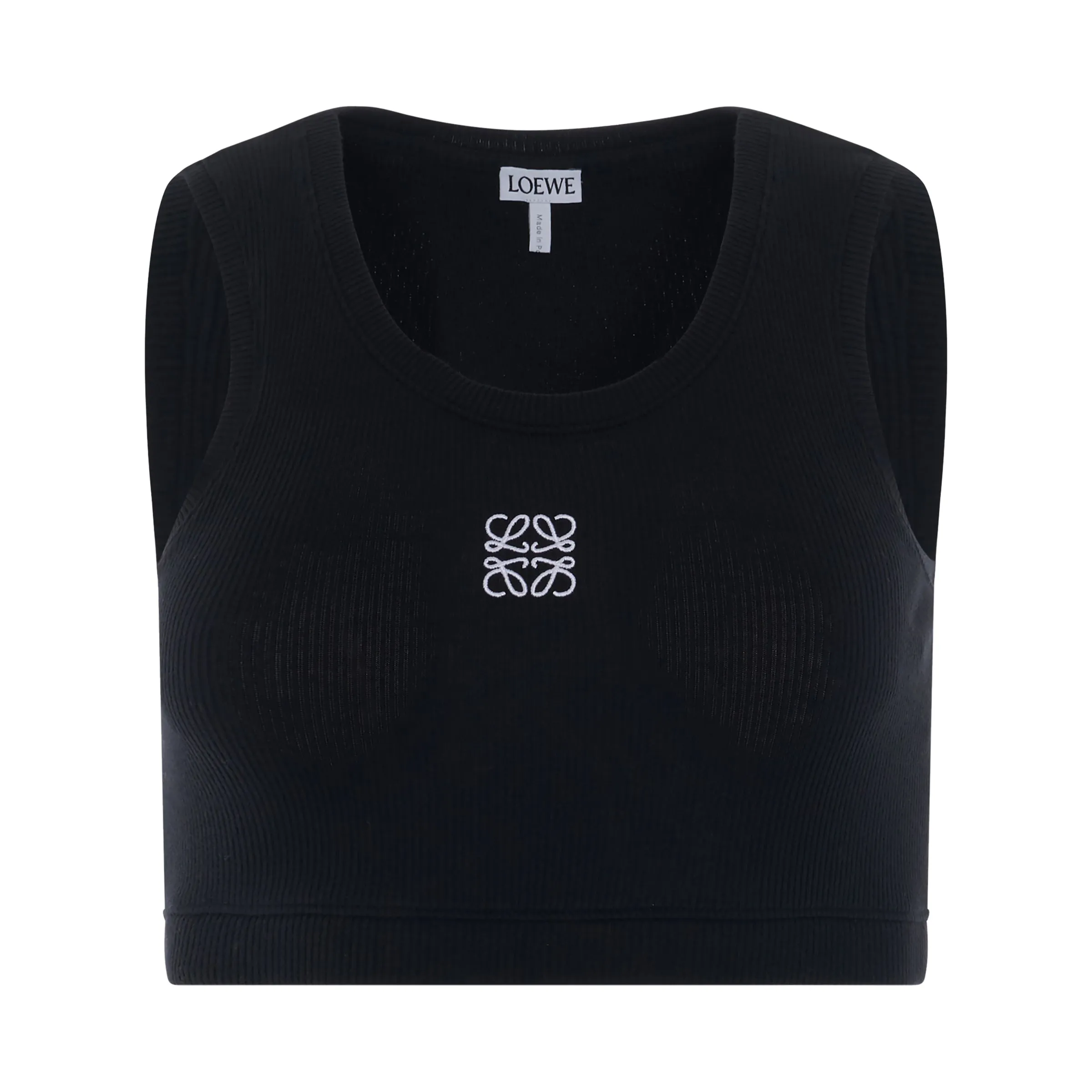Cropped Anagram Tank Top in Black/White sold by MARAIS