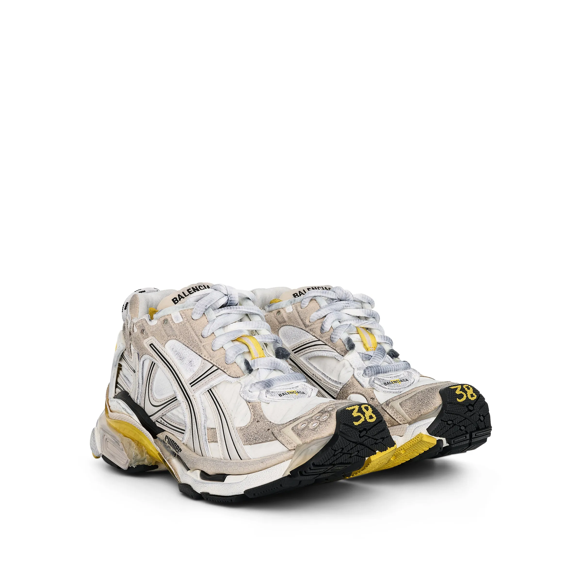 Runner Sneakers in Grey/White/Yellow sold by MARAIS product image thumbnail 2