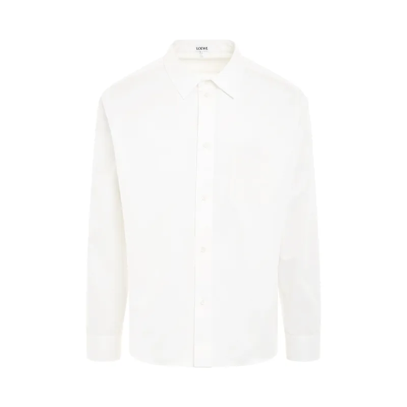 Anagram Logo Embroidered Shirt in White sold by MARAIS