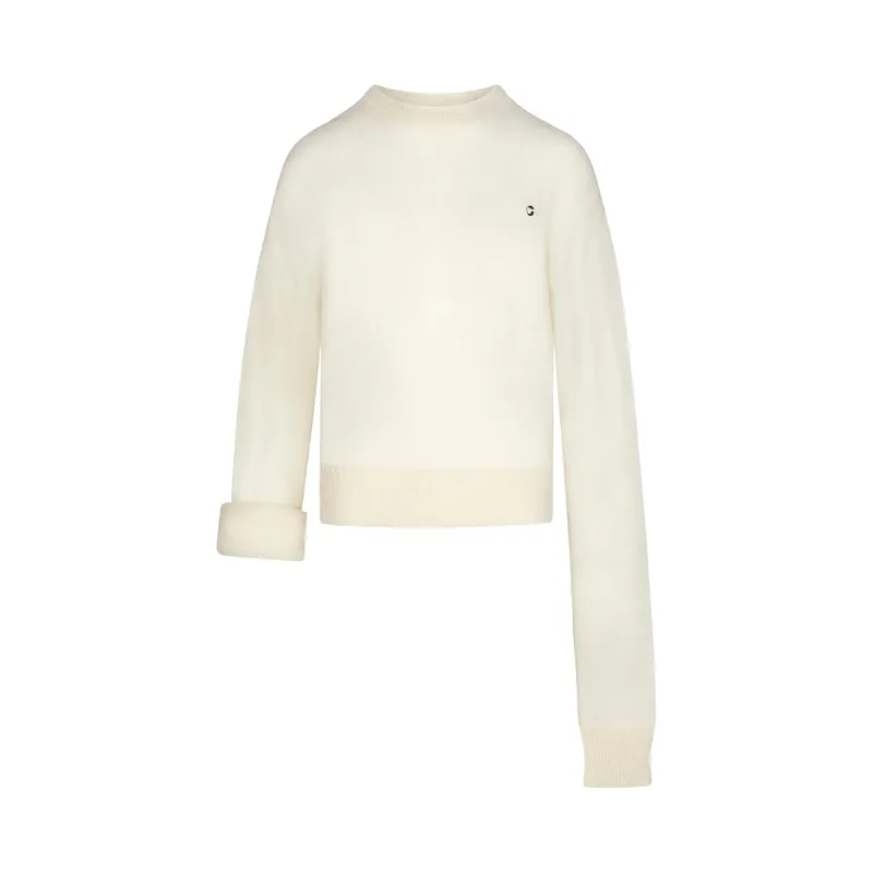 Knotted Sleeves Jumper in White sold by MARAIS