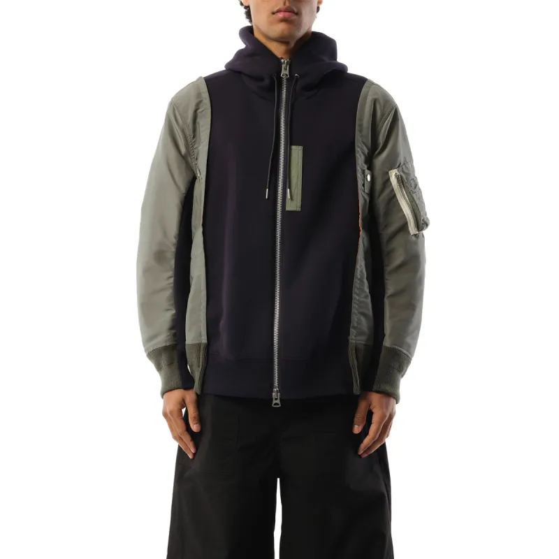 Nylon x Sponge Sweat Hoodie in Navy/Khaki sold by MARAIS