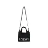 Small Logo Font Tote Bag in Raffia and Calfskin in Black sold by MARAIS