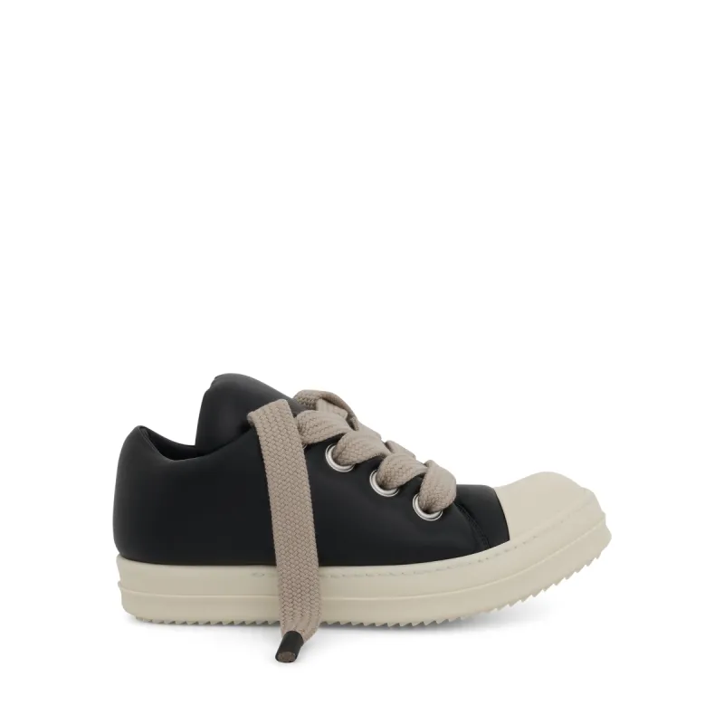 Jumbo Lace Padded Low Sneakers in Black/Milk sold by MARAIS