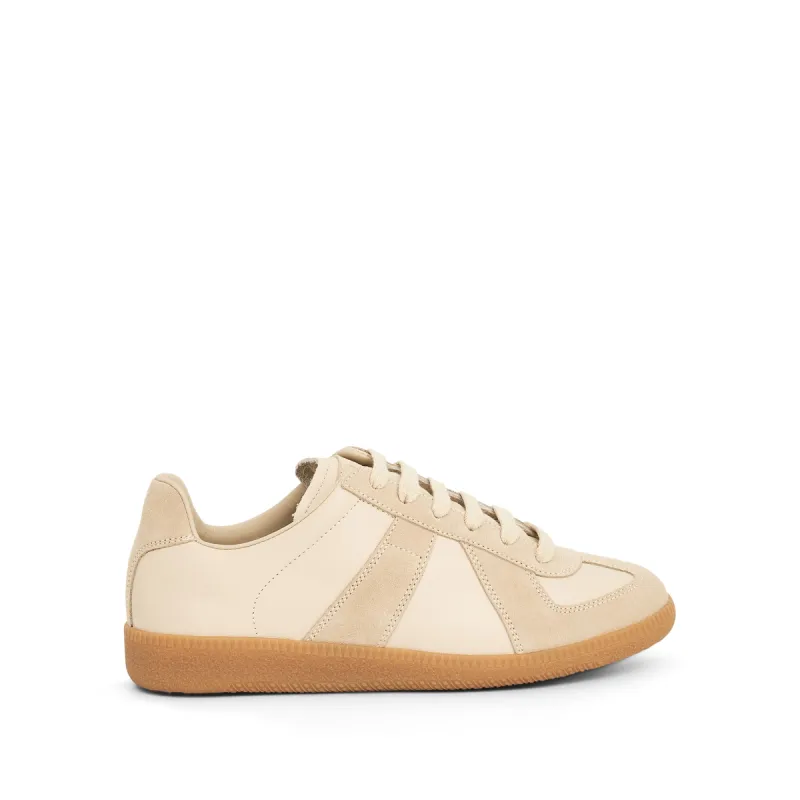 Replica Leather Sneaker in Lamb/Papyrus made by Maison Margiela