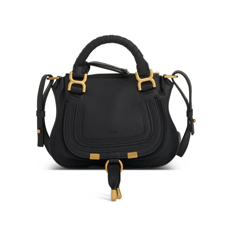 Marcie Mini Double Carry Bag in Black sold by MARAIS