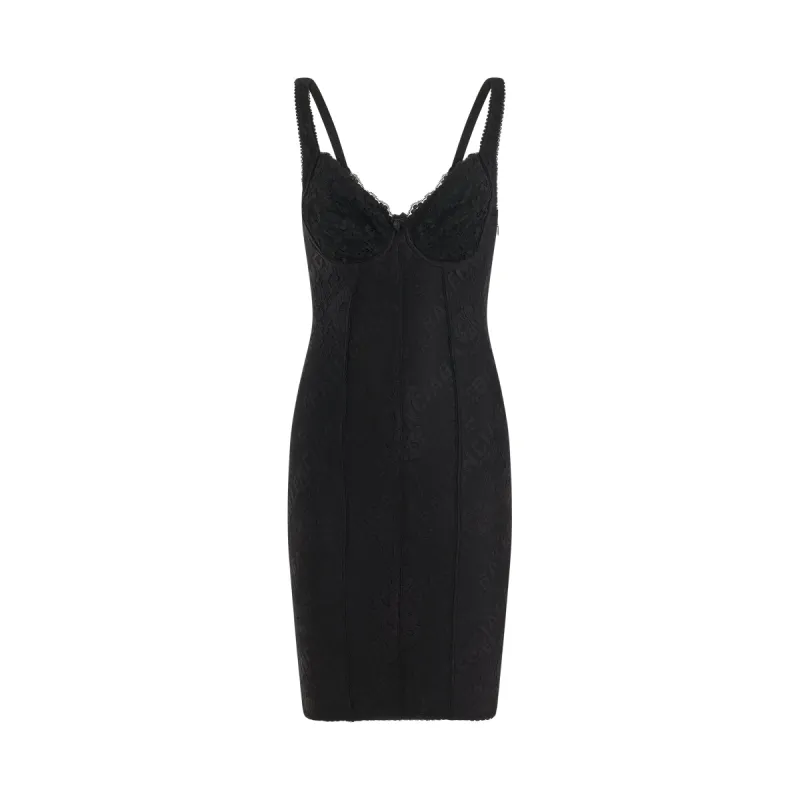 Lingerie Mini Dress in Black sold by MARAIS