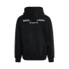 WYM Logo Embroidered Hoodie in Black sold by MARAIS