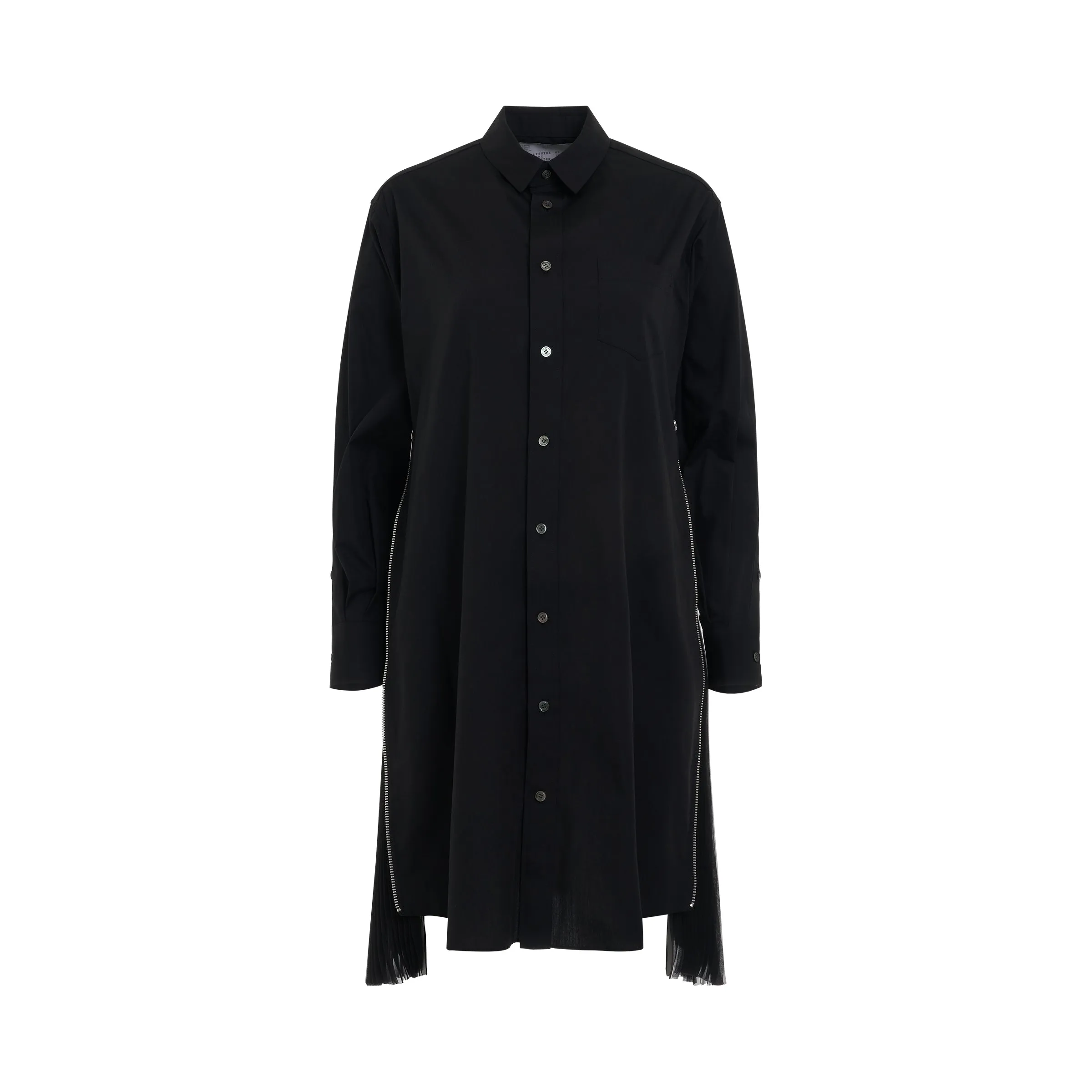 Cotton Poplin Dress in Black sold by MARAIS