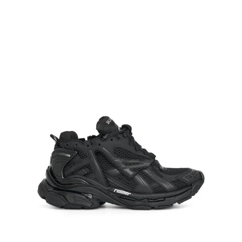 Women Runner Sneaker in Black Matt sold by MARAIS