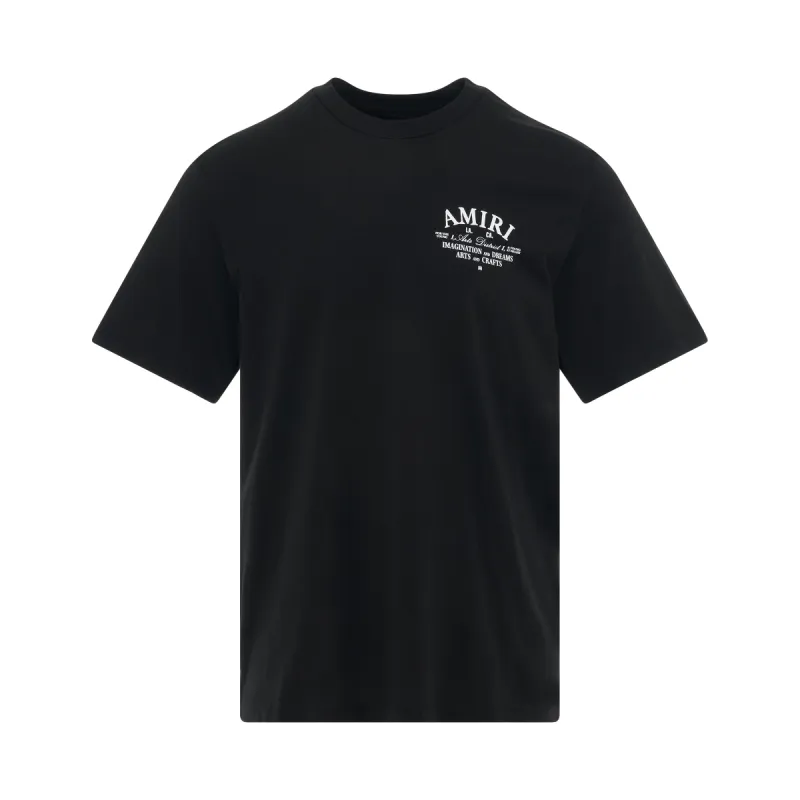 Amiri Arts District Logo T-Shirt in Black sold by MARAIS