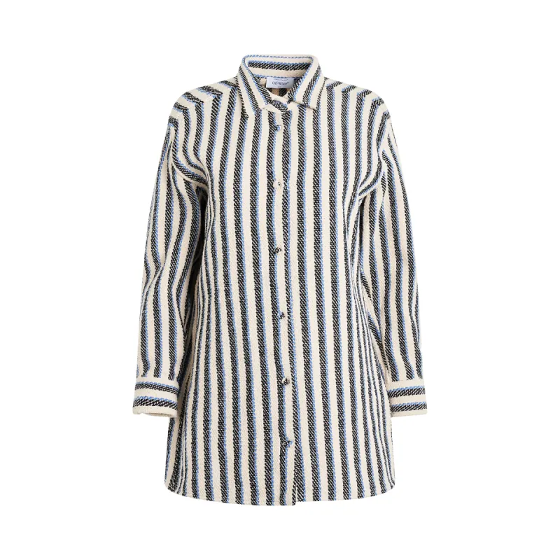 Stripes Overshirt in Light Blue Beige sold by MARAIS
