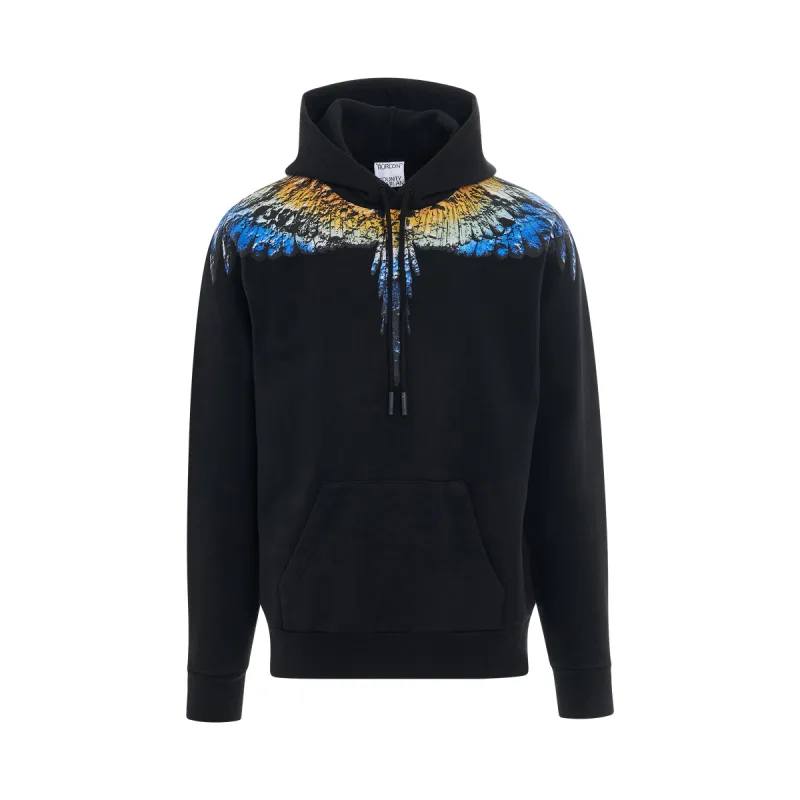 Lunar Wings Regular Hoodie in Black/Light Blue sold by MARAIS