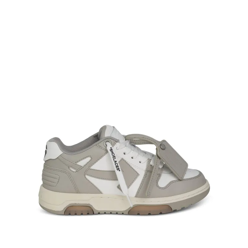 Out Of Office Calf Leather Sneakers in White/Dark Beige sold by MARAIS