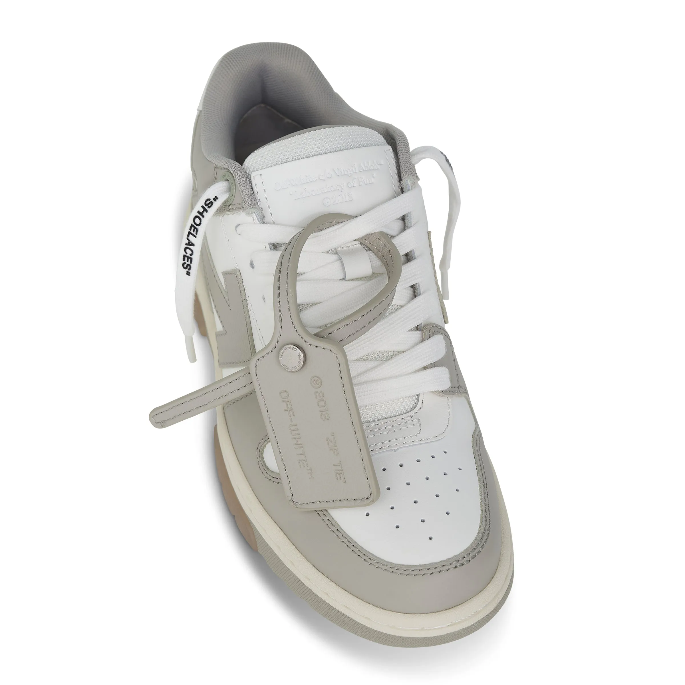 Out Of Office Calf Leather Sneakers in White/Dark Beige sold by MARAIS product image thumbnail 4