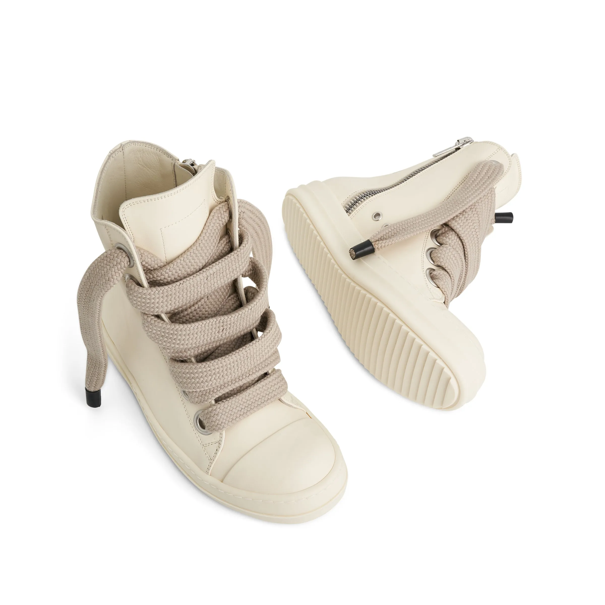 Jumbo Laced High Sneaker in Milk/Milk sold by MARAIS product image thumbnail 4