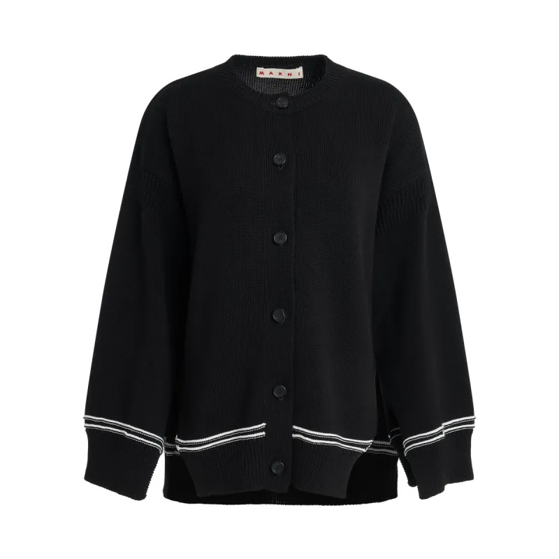 Marni Logo Cardigan in Black sold by MARAIS