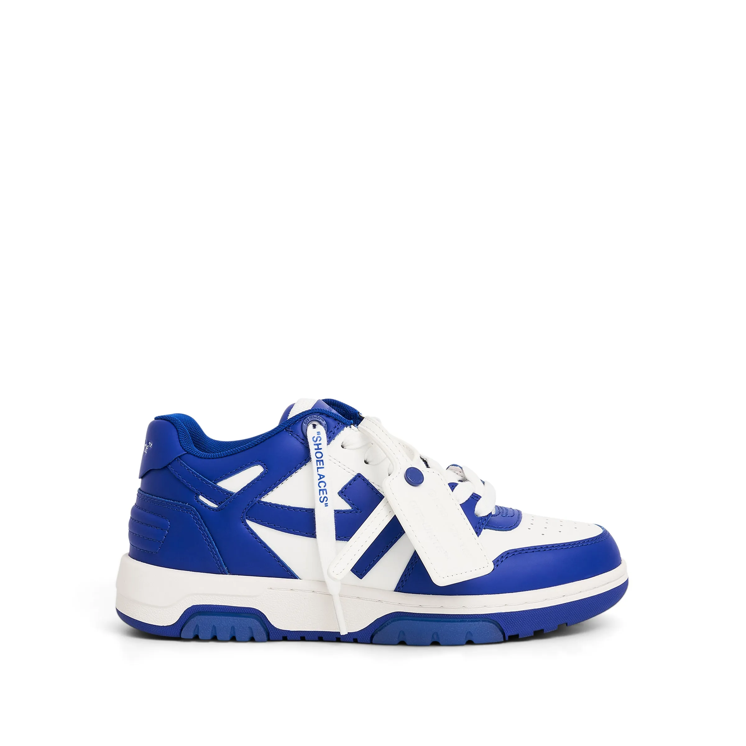 Out of Office Calf Leather Sneaker in White/Blue sold by MARAIS