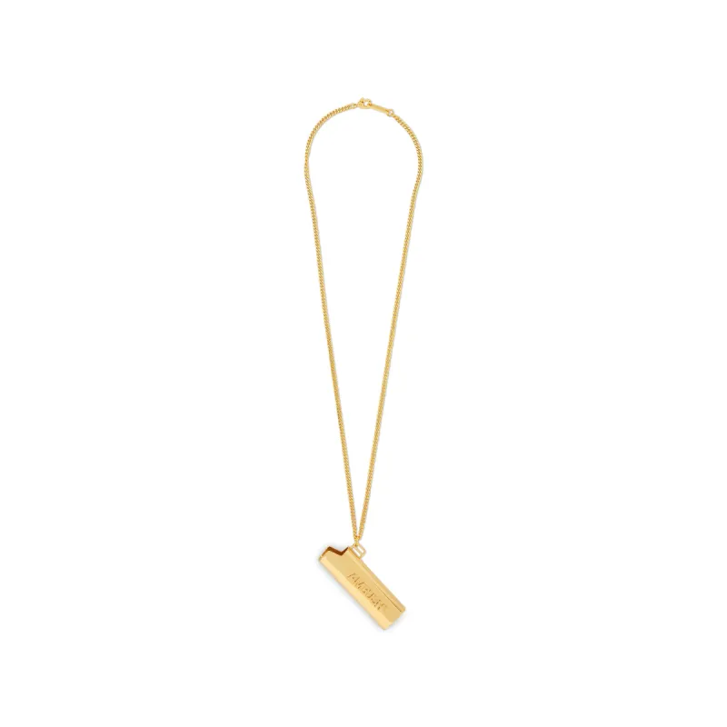 Lighter Case Logo Necklace in Gold sold by MARAIS