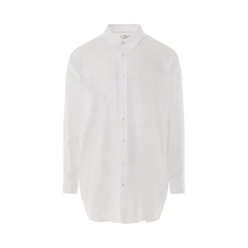 Oversize Long Sleeve Shirt in White sold by MARAIS
