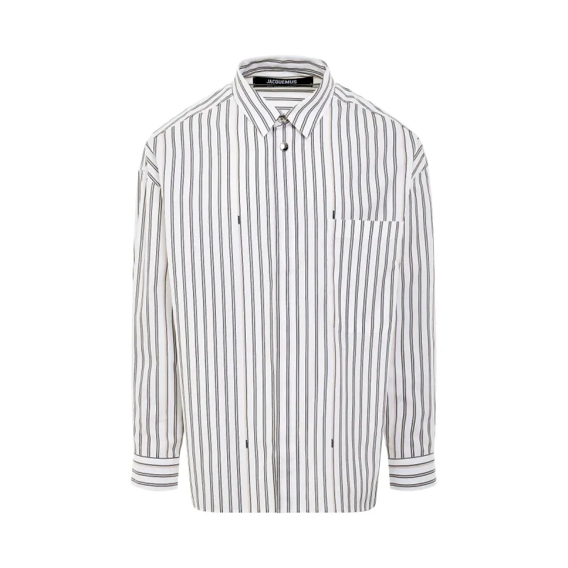 Manches Longue Shirt in Beige Stripes sold by MARAIS