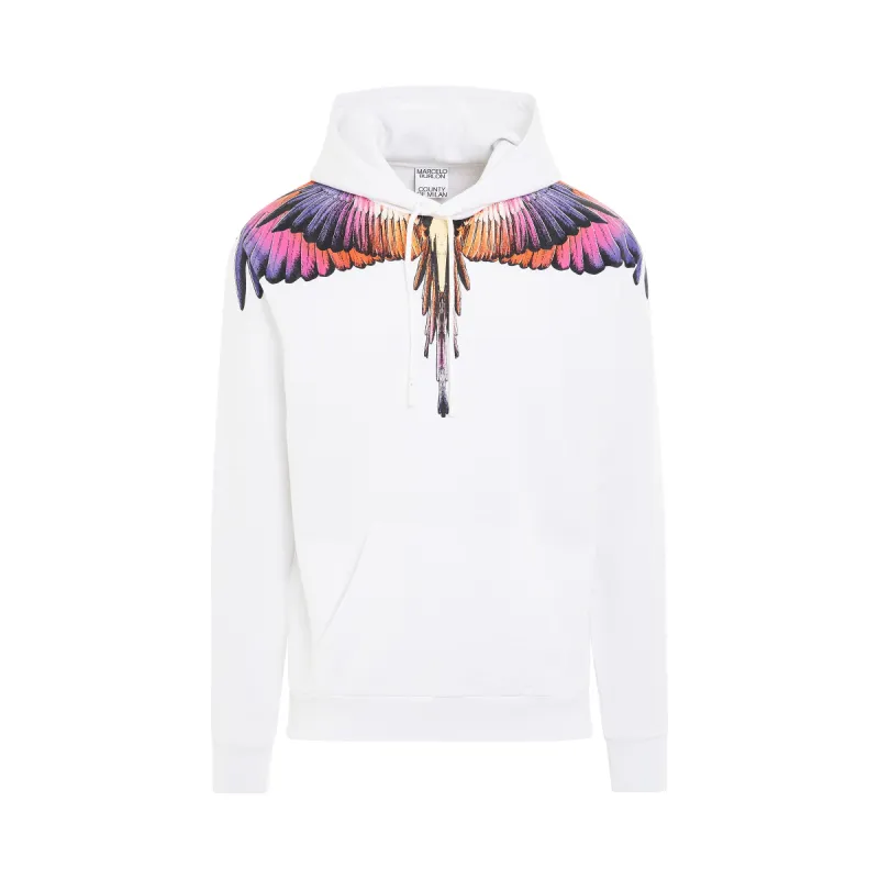 Icon Wings Regular Hoodie in White/Pink sold by MARAIS