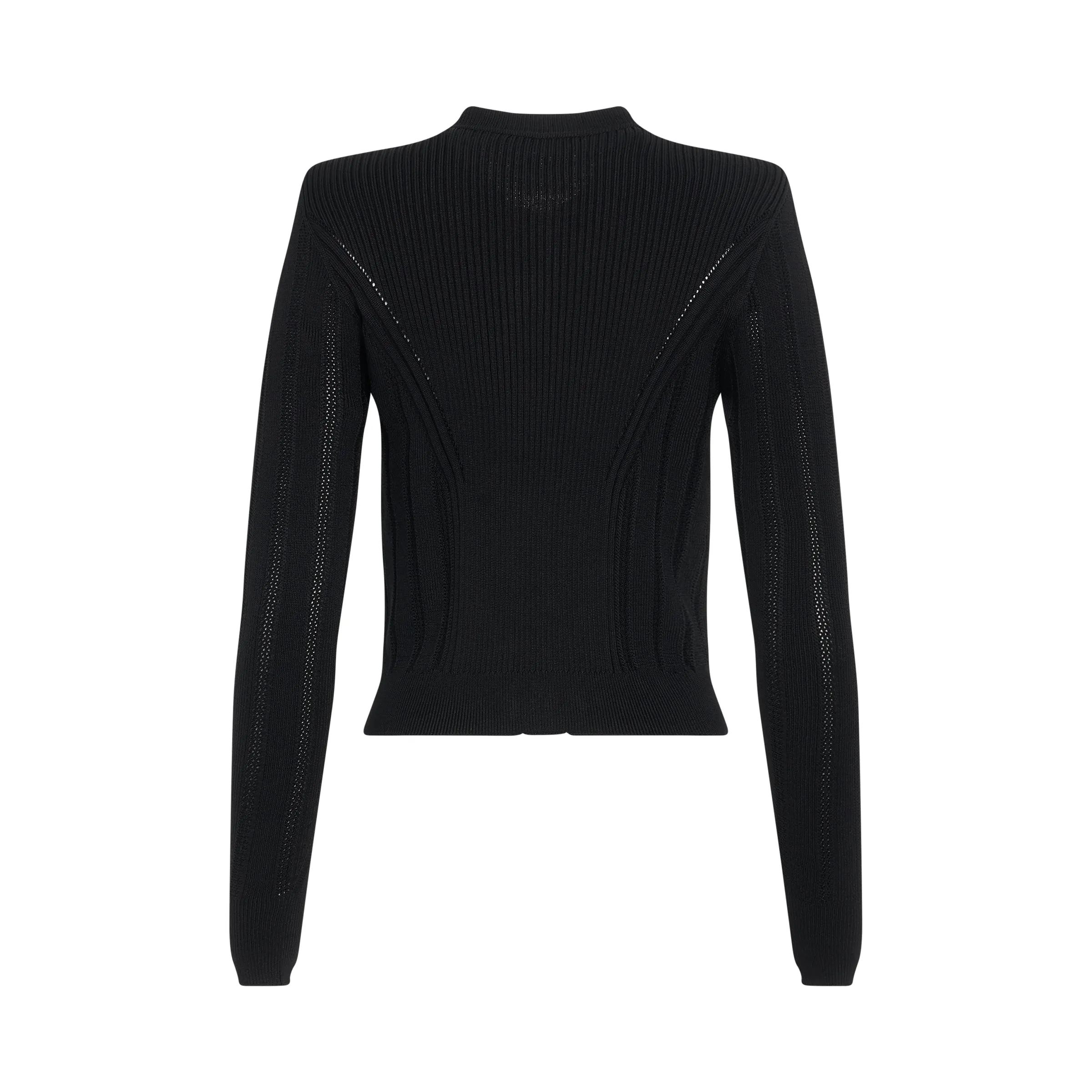 Cropped Buttoned Knit Cardigan in Black sold by MARAIS product image thumbnail 4