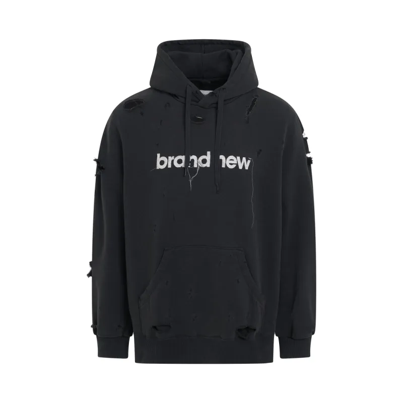 Destroyed Hoodie in Black sold by MARAIS