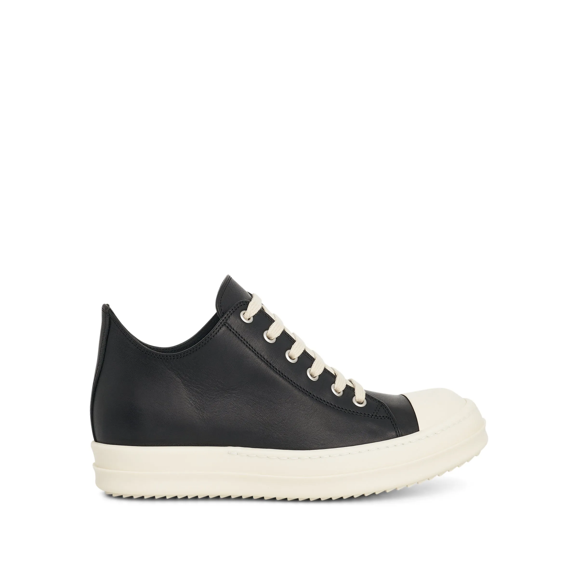 Washed Calf Sneaker in Black/Milk sold by MARAIS
