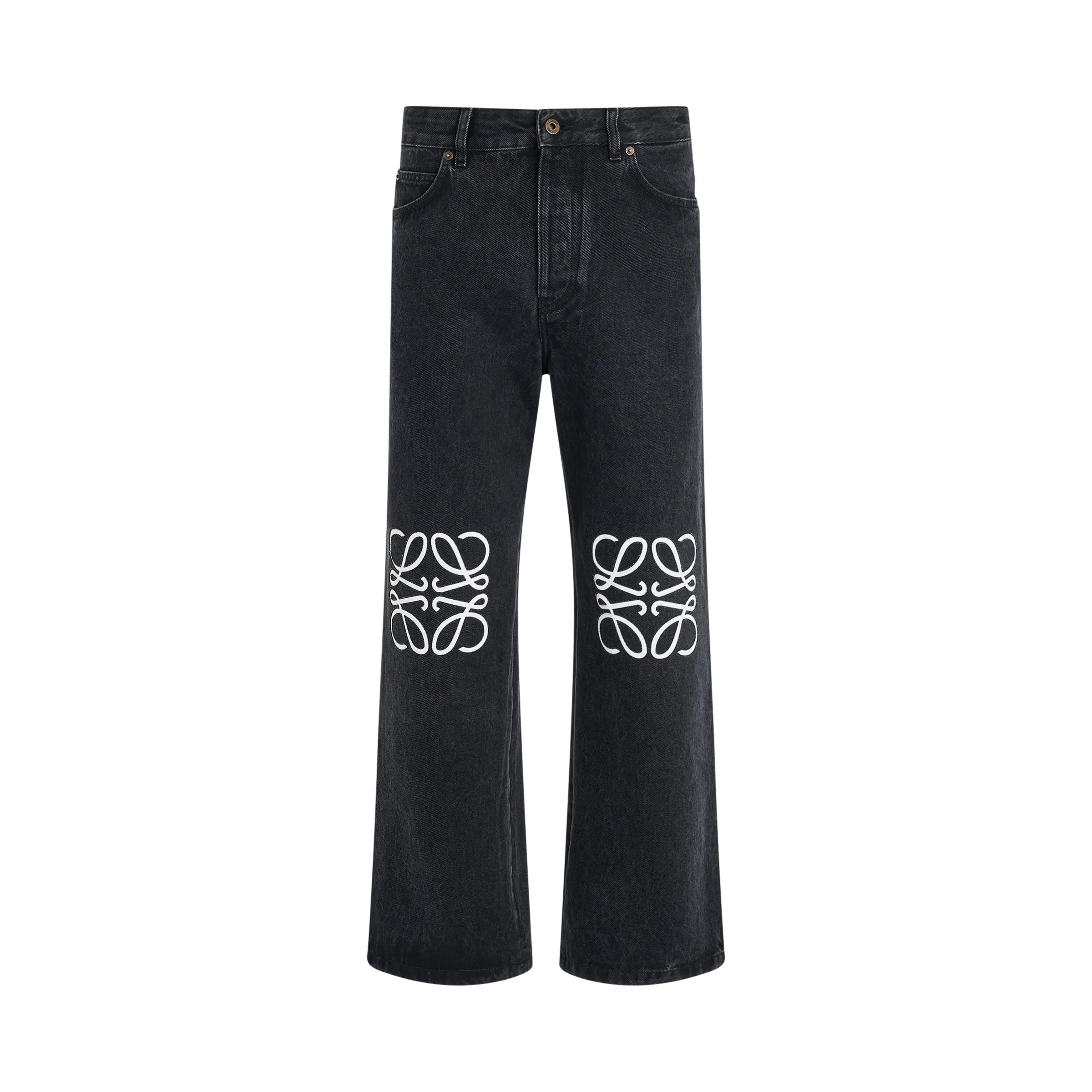 Anagram Baggy Jeans AF in Black Denim sold by MARAIS