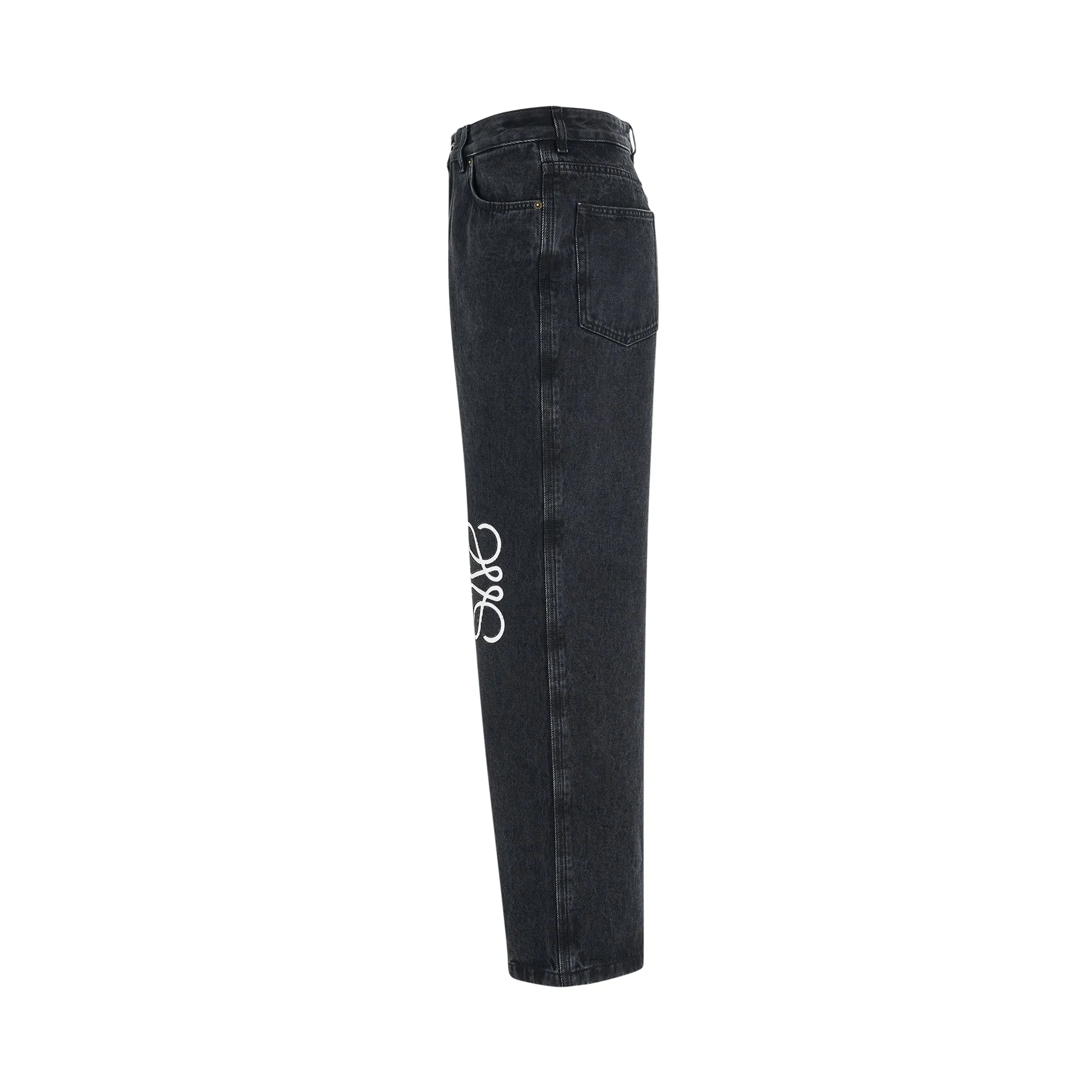 Anagram Baggy Jeans AF in Black Denim sold by MARAIS product image thumbnail 3