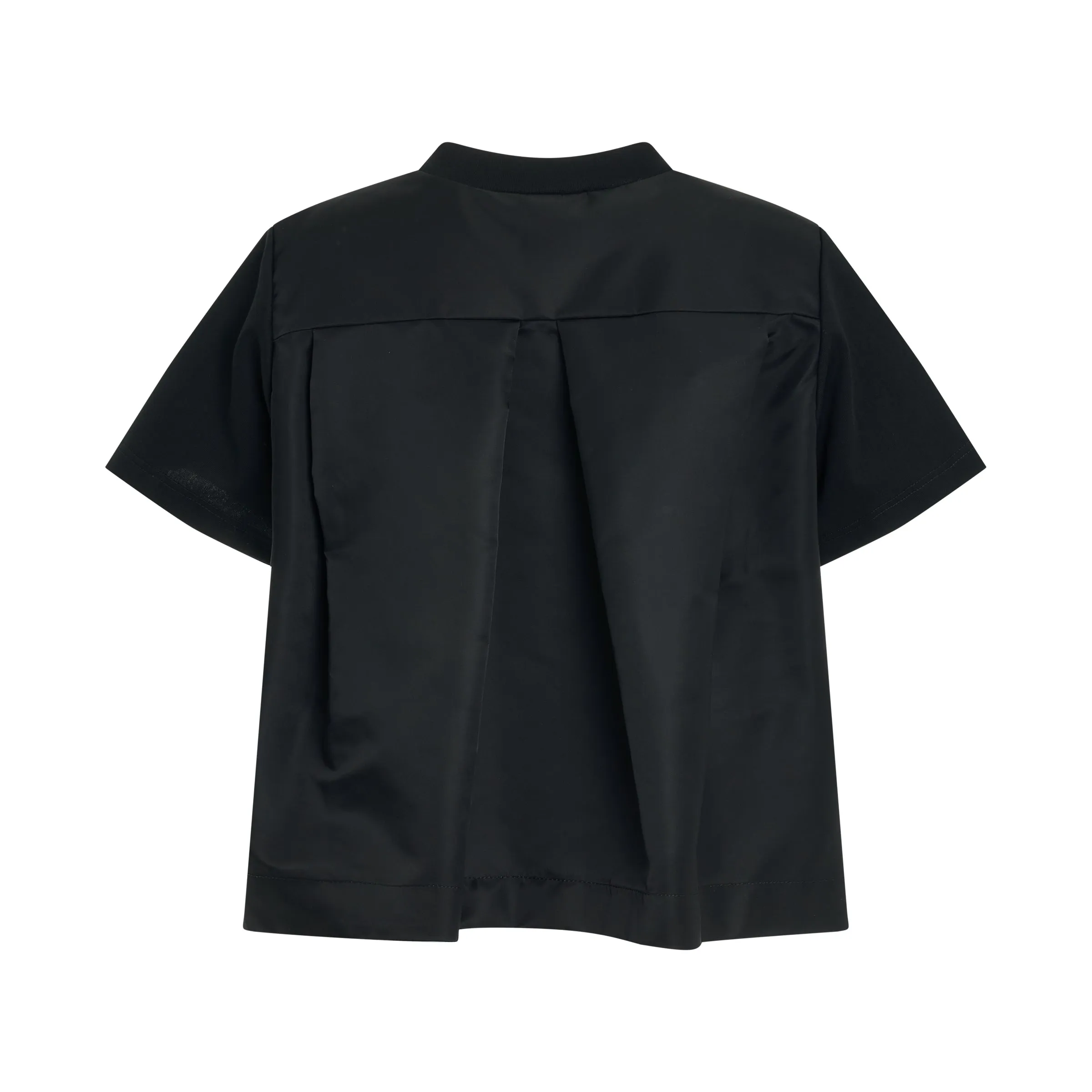 Cotton Jersey x Nylon Twill T-Shirt in Black sold by MARAIS product image thumbnail 4