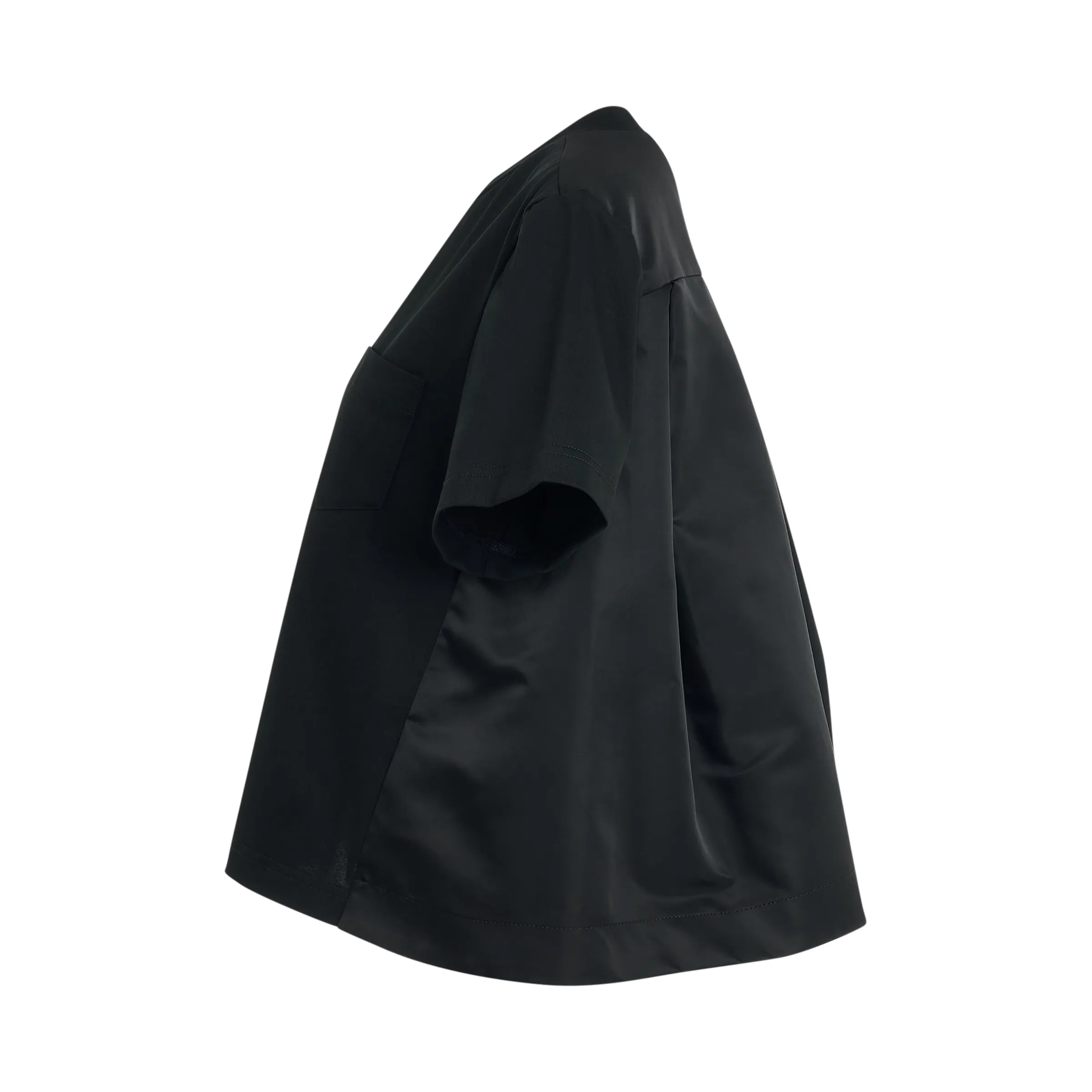 Cotton Jersey x Nylon Twill T-Shirt in Black sold by MARAIS product image thumbnail 3