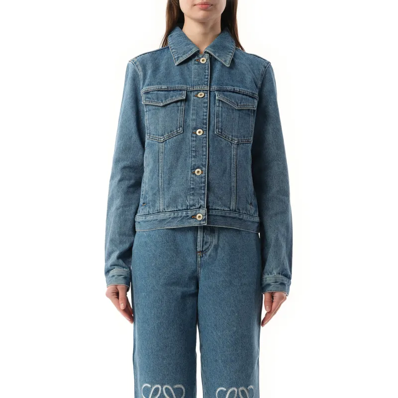 Anagram Denim Jacket in Mid Blue sold by MARAIS