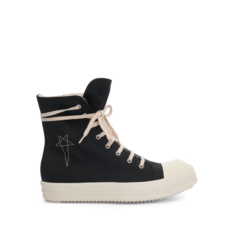 DRKSHDW Woven Sneakers in Black/Pearl/Milk sold by MARAIS